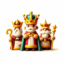 Naklejka premium 3D Reyes Magos Vector Design Cultural Symbols Icon Infographic Illustration Holiday Celebrations Traditions Festivity Aspects of Reyes Magos Significance Isolated White Background