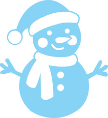 Snowman christmas winter clip art design on plain white transparent isolated background for card, shirt, hoodie, sweatshirt, apparel, card, tag, mug, icon, poster or badge