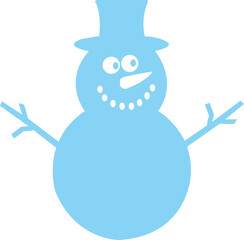 Snowman christmas winter clip art design on plain white transparent isolated background for card, shirt, hoodie, sweatshirt, apparel, card, tag, mug, icon, poster or badge