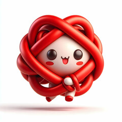 Fototapeta premium 3D Vector Traditional Chinese Knot Red Isolated White Background Detailed Illustration Symbolizing Good Luck Unity Suitable for Infographics Cultural Design Cute Chibi Icon