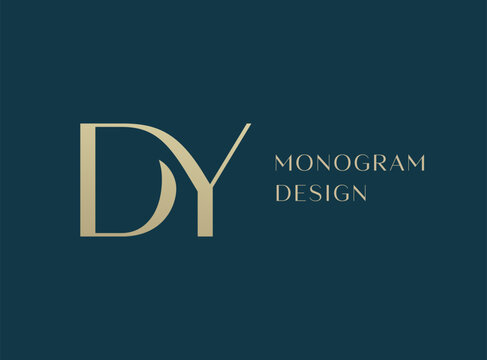 DY letter logo icon design. Classic style luxury initials monogram.