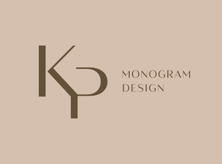 KP letter logo icon design. Classic style luxury initials monogram.