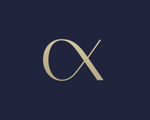 OX letter logo icon design. Classic style luxury initials monogram.
