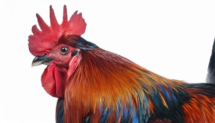 rooster on black with white back ground