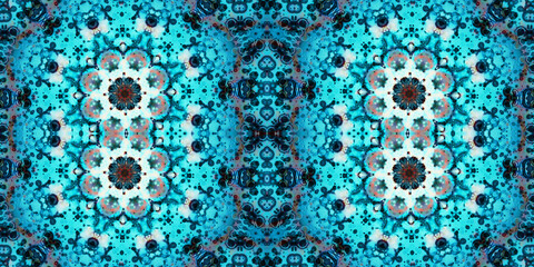 Seamless kaleidoscope pattern. The texture of the woven pattern. Endless pattern