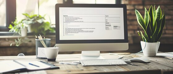 Desktop Computer with Registration Form Displayed for Online Sign-Up