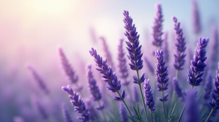Obraz premium Lavender Flower Illustration Botanical Art with Soft Purple Hues