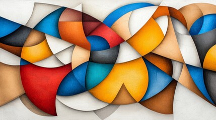 Fototapeta premium Abstract Geometric Art Colorful Swirls Shapes Textures