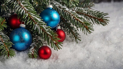 Fototapeta premium christmas background with christmas tree branches