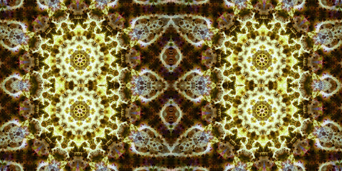 Seamless kaleidoscope pattern. The texture of the woven pattern. Endless pattern