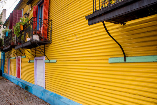 Path with Colorful houses of Caminito in Buenos Aires Argentina