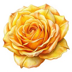 beautiful yellow rose isolated on a white background