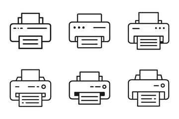 Printer icon set in vector