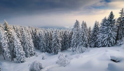 Fototapeta premium In the snowy mountains, nature�fs beauty is unparalleled. 