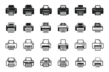 Printer icon set in vector
