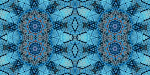 Seamless kaleidoscope pattern. The texture of the woven pattern. Endless pattern