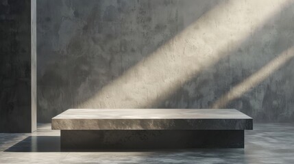 Concrete Platform in Sunlit Studio 
