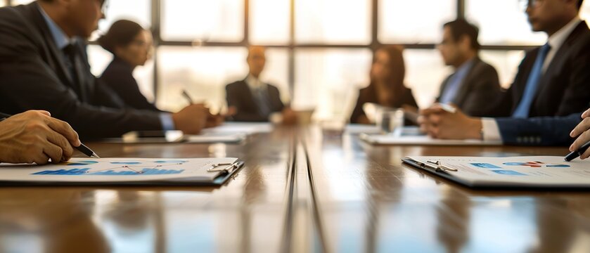 Team of Business Professionals Collaborating on Intellectual Property Law and Patent Documents