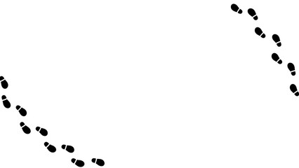 足跡のシルエットのフレーム_16:9