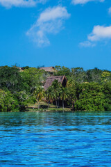 Coast of Bacalar Lagoon in Mexico