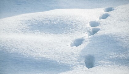 Naklejka premium Small footprints left in the snow