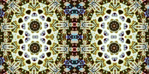 Seamless kaleidoscope pattern. The texture of the woven pattern. Endless pattern