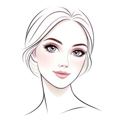 Elegant Portrait of a Woman Showcasing Natural Beauty Against a Minimalistic Background