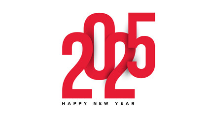 2025 Happy New Year 2025 banner design on white background, Vector illustration.