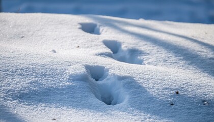 Small footprints left in the snow