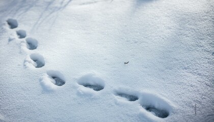 Small footprints left in the snow