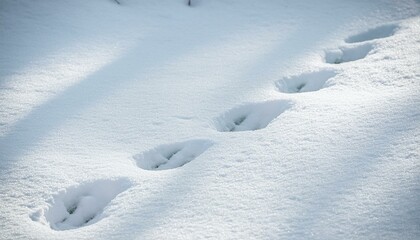 Small footprints left in the snow