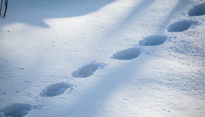 Naklejka premium Small footprints left in the snow