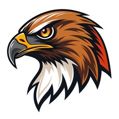 Obraz premium A Close-Up Illustration of a Majestic Eagle Head Showcasing Detailed Feathers and Fierce Expression