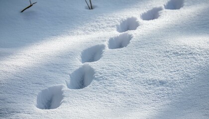 Small footprints left in the snow