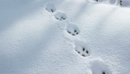 Small footprints left in the snow
