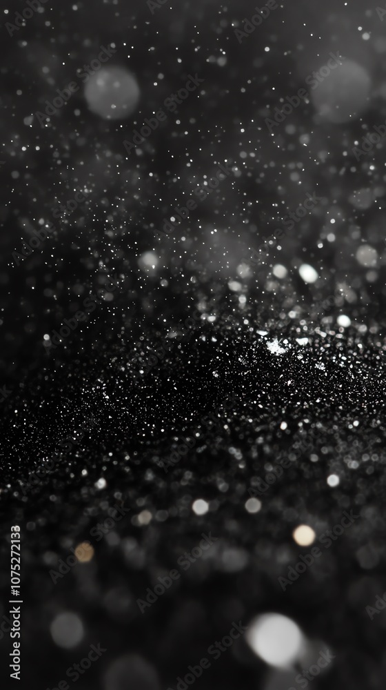 Poster Abstract background with bokeh lights and white dust particles.