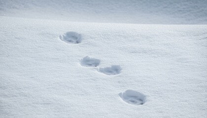Small footprints left in the snow
