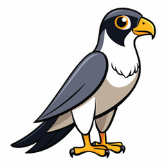 falcon cartoon illustration isolated on white background