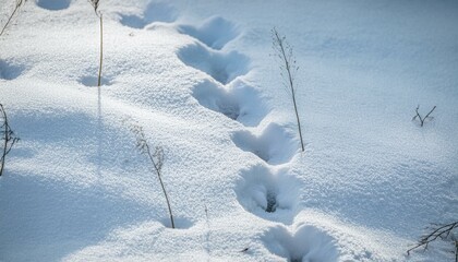 Small footprints left in the snow