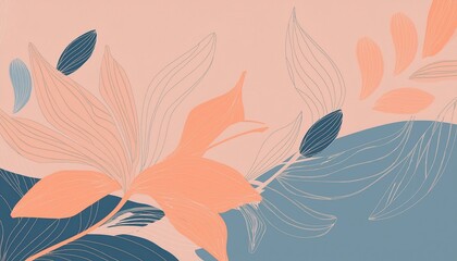 Fototapeta premium Abstract floral design with a pink and blue color scheme. Perfect for a nature-inspired wallpaper or background.