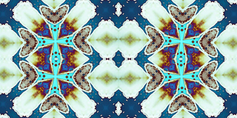 Seamless kaleidoscope pattern. The texture of the woven pattern. Endless pattern