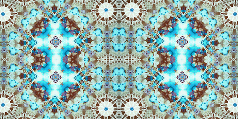 Seamless kaleidoscope pattern. The texture of the woven pattern. Endless pattern