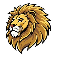 Fototapeta premium A Majestic Lion's Head Illustration Showcasing Strength and Beauty in Vivid Colors