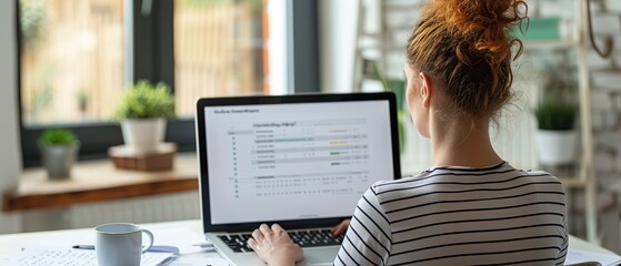 Engaging Online Survey Completion:  A Laptop User Filling Out a Questionnaire Surrounded by Workspace Essentials