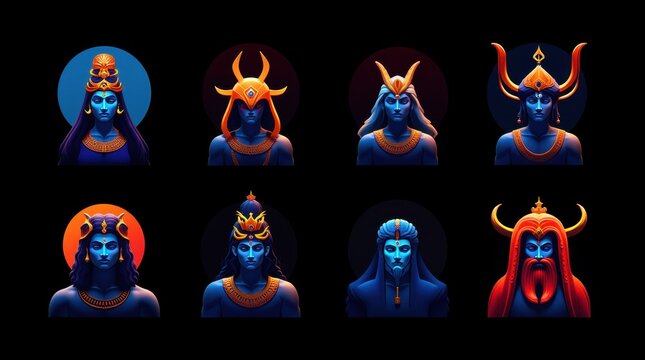 Ancient Deities Icons Collection