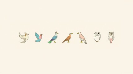 Obraz premium A Collection of Sacred Bird Icons from Different Cultures