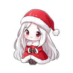 cute girl in santa costume kawaii