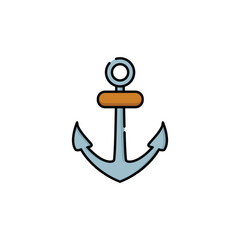 Anchor Icon Vector. Lineal or Linear Color.