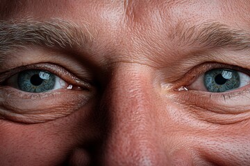 Fototapeta premium Detailed hyper-realistic image of laughing eyes and a beaming face, showing genuine happiness and warmth