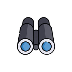 Binoculars Icon Vector. Lineal or Linear Color.